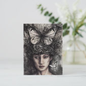 Vrouw en Vlinders Briefkaart (Staand voorkant)