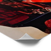 Vrouw en Vlinders Grunge Schilderij Poster (Hoek)