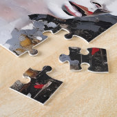 Vrouw en Vlinders Rommelig Schilderen Legpuzzel (Zijkant)