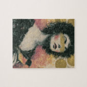 Vrouw en Vogel Mixed Media Collage Legpuzzel (Horizontaal)