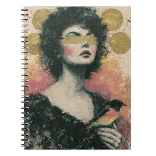 Vrouw en Vogel Mixed Media Collage Notitieboek