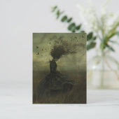 Vrouw en vogels Dark Fantasy Briefkaart (Staand voorkant)