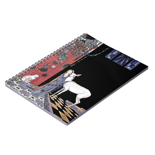 Vrouw en Witte Fawn  Magic Witch Art Notitieboek (Linkerzijde)