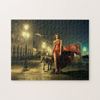Vrouw en Wolf Legpuzzel