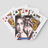 Vrouw En Wolf Monogram kinder Oude Meid Spel Pokerkaarten (Achterkant)