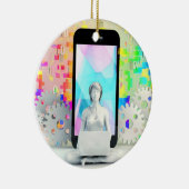 Vrouw Entrepreneur en Lady Business Owner Online Keramisch Ornament (Rechts)