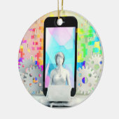 Vrouw Entrepreneur en Lady Business Owner Online Keramisch Ornament (Links)