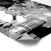 Vrouw fabrieksarbeider met Vliegtuig-engine Poster (Hoek)