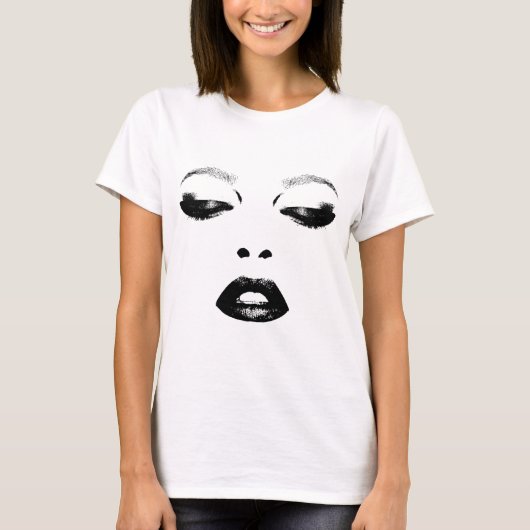  vrouw Face Eyes Mode Originele kunst T-shirt (Voorkant)