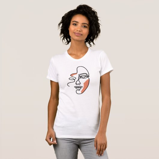 Vrouw Face Line art T-Shirt (Voorkant volledig)