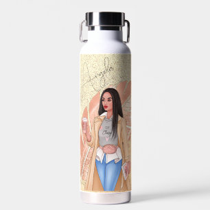 Vrouw Fashionista Roze Gouden Waterfles