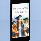 Vrouw Felicitaties Dierenarts Schattige Dog & Cat Kaart