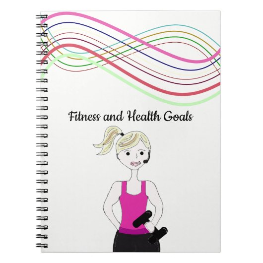 Vrouw fitness en gezondheidsdoelstellingen notitieboek (Voorkant)