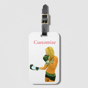 Vrouw Fitness Model boxing Thunder_Cove Bagagelabel