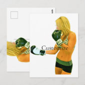 Vrouw Fitness Model boxing Thunder_Cove Briefkaart (Voorkant / Achterkant)