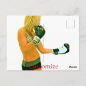 Vrouw Fitness Model boxing Thunder_Cove Briefkaart (Achterkant)