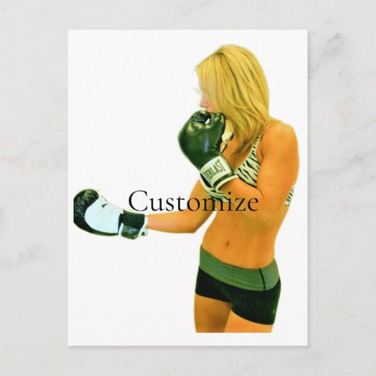 Vrouw Fitness Model boxing Thunder_Cove Briefkaart (Voorkant)