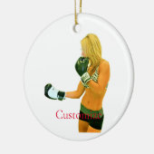 Vrouw Fitness Model boxing Thunder_Cove Keramisch Ornament (Links)