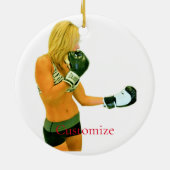 Vrouw Fitness Model boxing Thunder_Cove Keramisch Ornament (Achterkant)
