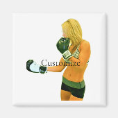 Vrouw Fitness Model boxing Thunder_Cove Magneet (Voorkant)