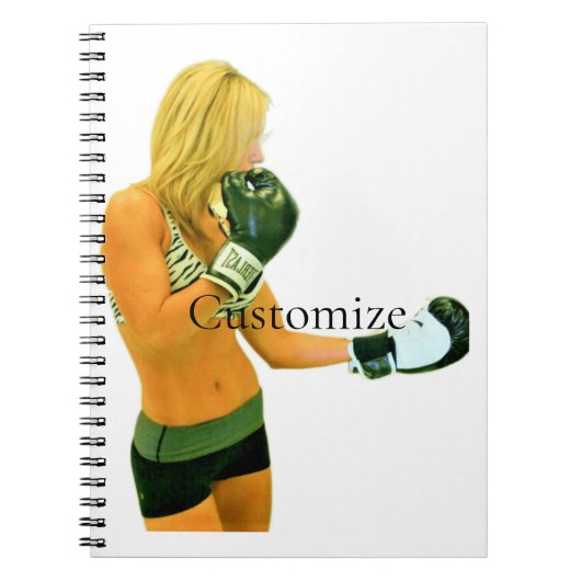 Vrouw Fitness Model boxing Thunder_Cove Notitieboek (Voorkant)