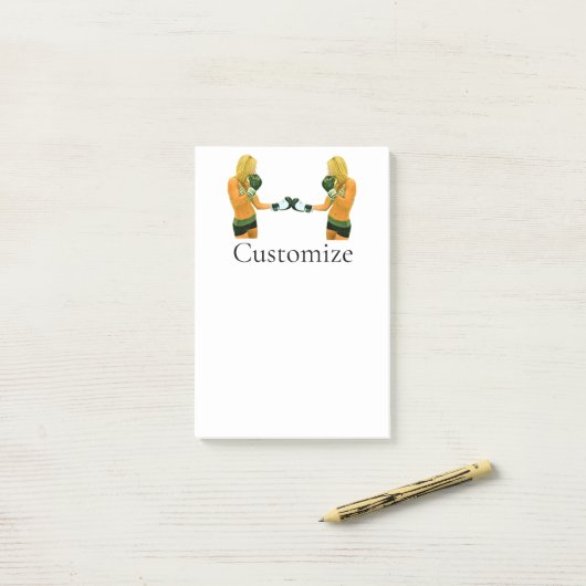 Vrouw Fitness Model boxing Thunder_Cove Post-it® Notes (Op bureau)