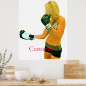 Vrouw Fitness Model boxing Thunder_Cove Poster (Keuken)
