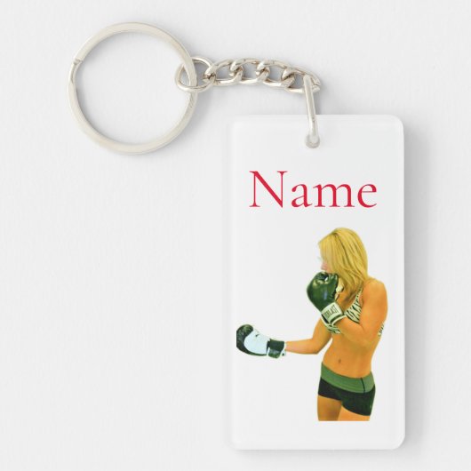 Vrouw Fitness Model boxing Thunder_Cove Sleutelhanger (Voorkant)