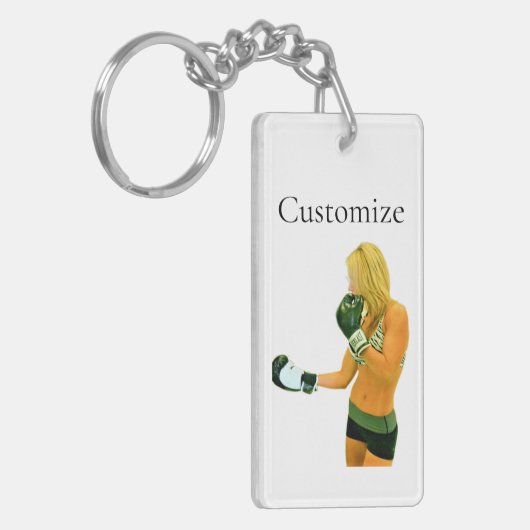 Vrouw Fitness Model boxing Thunder_Cove Sleutelhanger (Voorkant Links)