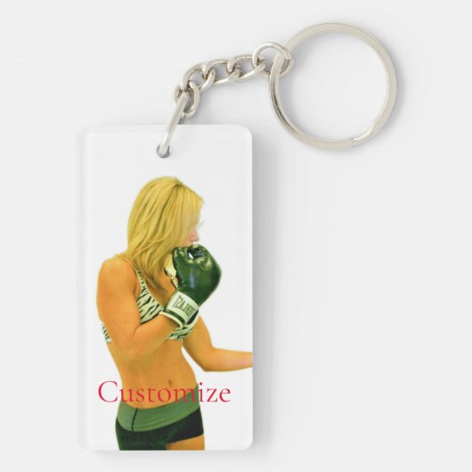 Vrouw Fitness Model boxing Thunder_Cove Sleutelhanger (achterkant)