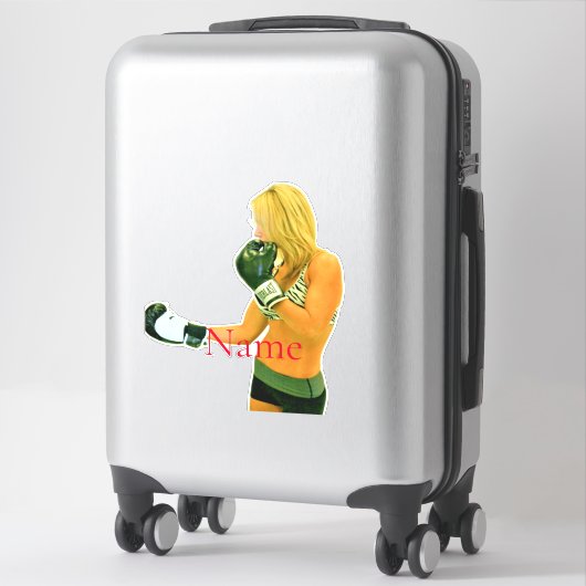 Vrouw Fitness Model boxing Thunder_Cove Sticker (Koffer)
