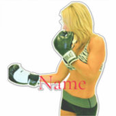 Vrouw Fitness Model boxing Thunder_Cove Sticker (Voorkant)