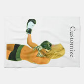 Vrouw Fitness Model boxing Thunder_Cove Theedoek (Horizontaal)