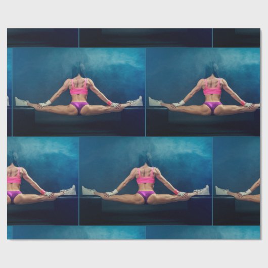 Vrouw fitness Model Split Thunder_Cove Cadeaupapier (Vlak)