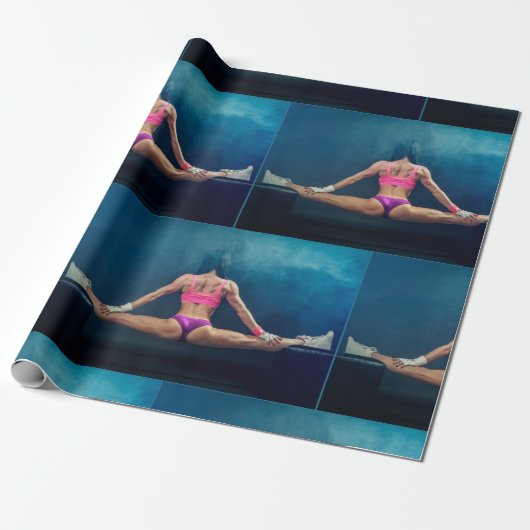 Vrouw fitness Model Split Thunder_Cove Cadeaupapier (Uitgerold)