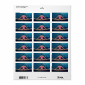 Vrouw fitness Model Split Thunder_Cove Etiket (Full Sheet)