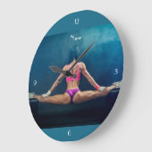 Vrouw fitness Model Split Thunder_Cove Grote Klok (Hoek)