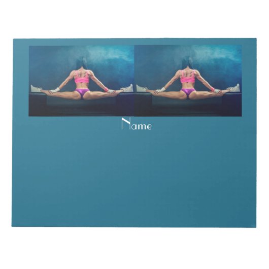 Vrouw fitness Model Split Thunder_Cove Notitieblok (Voorkant)