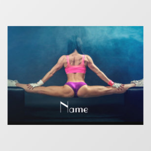 Vrouw fitness Model Split Thunder_Cove Raamsticker