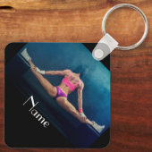 Vrouw fitness Model Split Thunder_Cove Sleutelhanger (Achterkant)