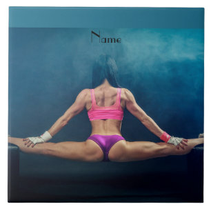 Vrouw fitness Model Split Thunder_Cove Tegeltje