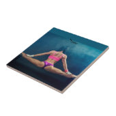 Vrouw fitness Model Split Thunder_Cove Tegeltje (Zijkant)