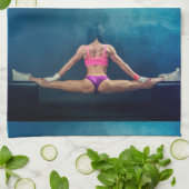 Vrouw fitness Model Split Thunder_Cove Theedoek (Gevouwen)