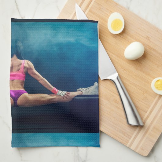 Vrouw fitness Model Split Thunder_Cove Theedoek (Quarter Fold)