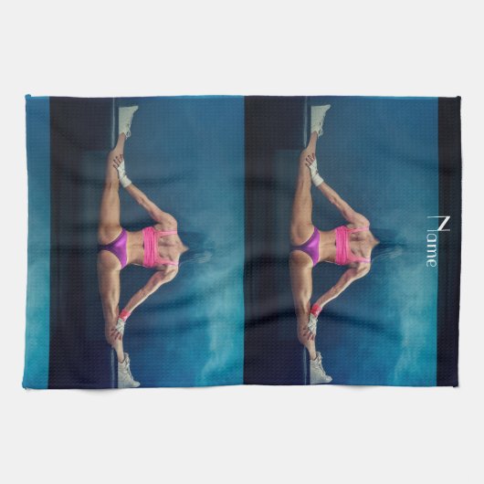 Vrouw fitness Model Split Thunder_Cove Theedoek (Horizontaal)