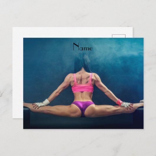 Vrouw fitness Model Splitsing Thunder_Cove Briefka Briefkaart (Voorkant / Achterkant)