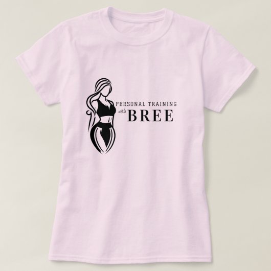 Vrouw Fitness Personal Training Minimalistisch Roz T-shirt (Design voorkant)