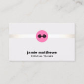 Vrouw Fitness - Persoonlijke trainer roze dumbbell Visitekaartje (Voorkant)