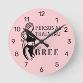 Vrouw Fitness persoonlijke training minimalistisch Ronde Klok (Voorkant)