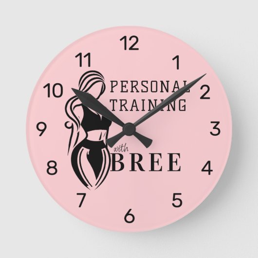 Vrouw Fitness persoonlijke training minimalistisch Ronde Klok (Voorkant)